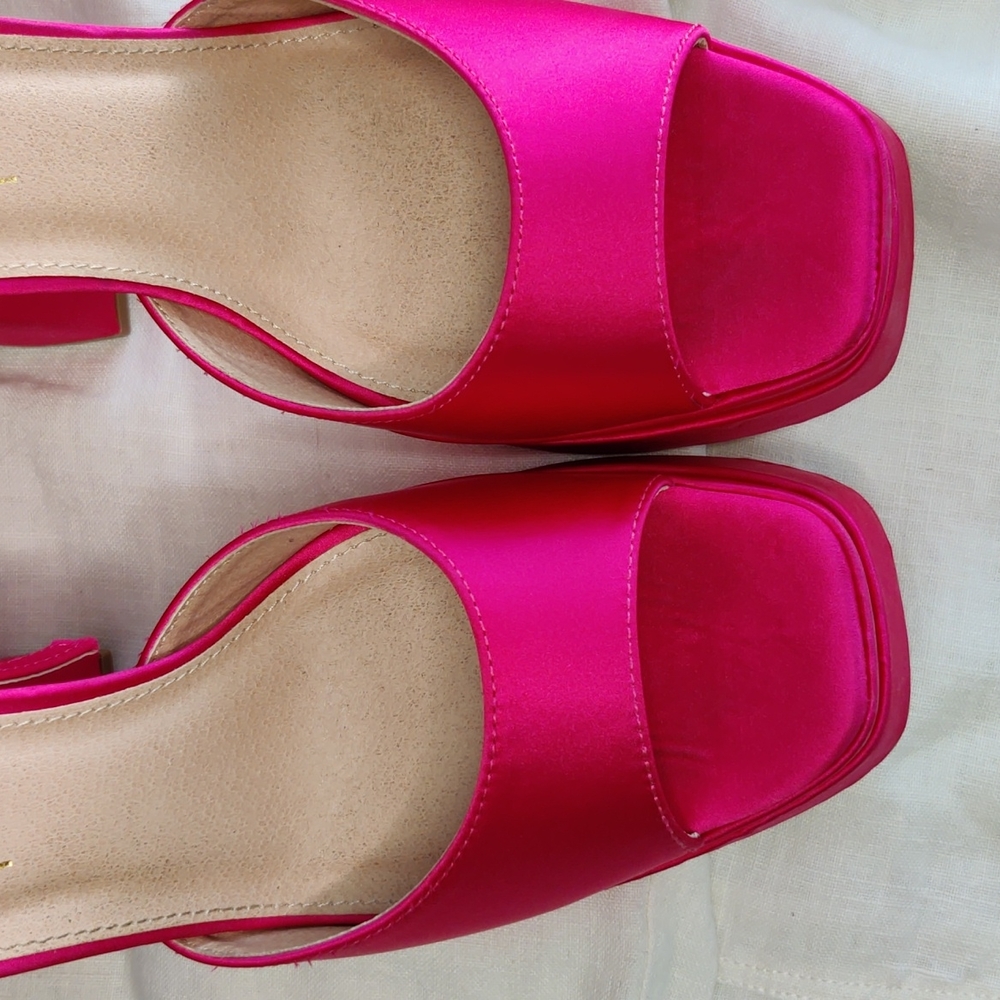 Pink Platform Open Toe Heels - image 2